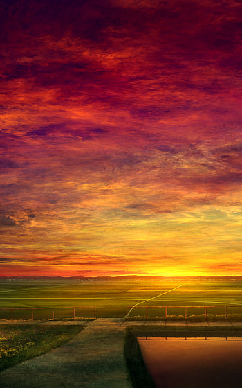 sky, field, Anime, Original, Sky Anime HD phone wallpaper