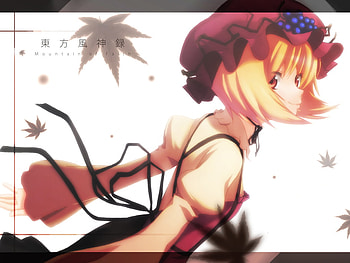Minoriko Aki, touhou, short hair, blonde hair, girl, dress, hat HD wallpaper