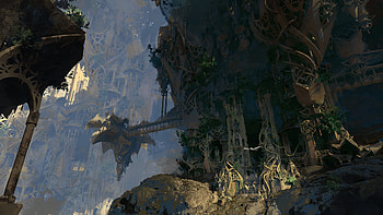 Enchanted Ruins: Fantasy Temple, fantasy, temple HD wallpaper