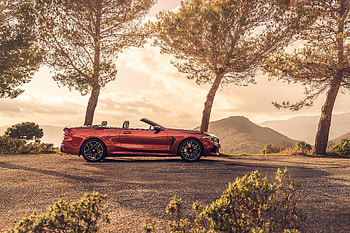 Car, blood red, BMW M8 HD wallpaper