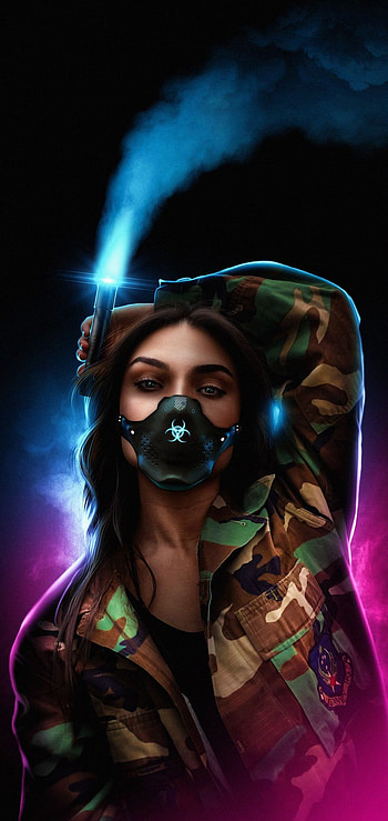 Girl, hair, lip, Dark, Amoled HD phone wallpaper