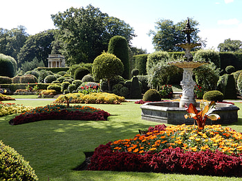 Brodsworth Hall Gardens, trees, garden, flowers, colour HD wallpaper