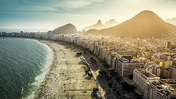 Aerial View Of Beach Brazil Cityscape Rio De Janeiro Travel HD wallpaper