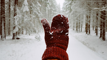 Winter, Snow, Hand, Miscellanea, Miscellaneous, Mitten HD wallpaper