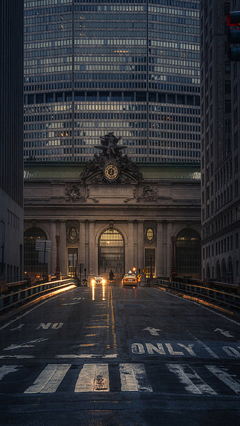 Grand Central Station, Urban cityscape, Gray concrete road, High rise architecture HD phone wallpaper