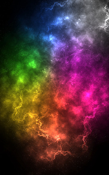 Abstract, Lightning, Multicolored, Motley, Flash, Nebula, Space, Cosmic, Energy, Outbreaks HD phone wallpaper