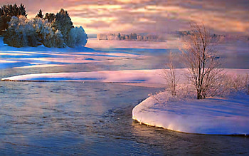 Lake in Winter, Lake, Winter, Nature, Sky HD wallpaper