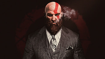 Kratos God Of War In Suit , kratos, god-of-war, games, behance HD wallpaper