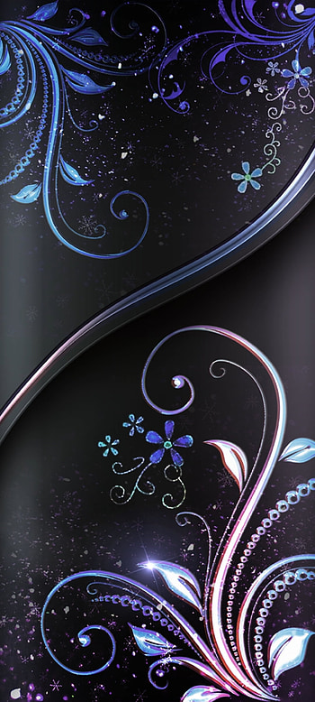 DarkRetro Pattern, art, flowers, musical instrument, blue, advanced, metal, luxury, abstract HD phone wallpaper