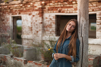Women Outdoors Long Hair Polka Dot Dress , blonde, girls, model HD wallpaper