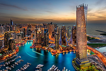 Dubai Uae Building Skyscrappers Night, dubai, world, lights, night, beautiful-places HD wallpaper