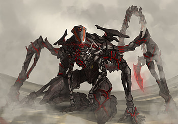 Creepy robot, art HD wallpaper