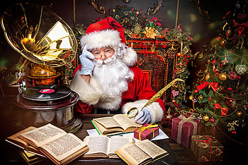 Good old Santa Claus reading books, winter, read, tree, books, old, decoration, holiday, christmas, good, santa HD wallpaper