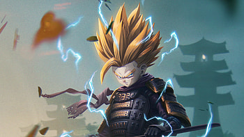 Samurai Son Gohan, gohan, anime-boy, anime, artist, artwork, digital-art, artstation HD wallpaper