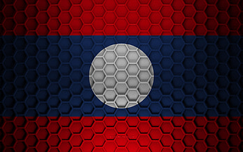 Laos flag, 3d hexagons texture, Laos, 3d texture, Laos 3d flag, metal texture, flag of Laos HD wallpaper