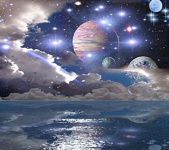 Nature, sea, planets, stars, cloud HD wallpaper