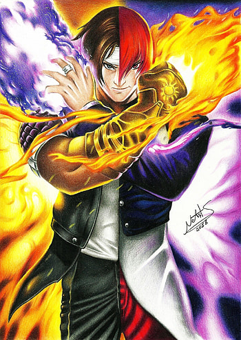 Artwork, Iori Yagami HD phone wallpaper