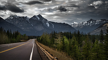 ... Background Full . canada, mountain, road, markings HD wallpaper