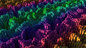 Voxels Building New Highs, abstract, artist, artwork, digital-art, deviantart HD wallpaper