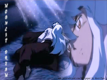 Moon Lit Dreams, inuyasha, dreams, sleeping, moonlight HD wallpaper