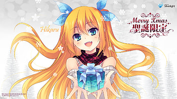 OS-Tan Hikaru, merry christmas, cute, present, kawaii, microsoft, os tan, microsoft silverlight, snow, hikaru HD wallpaper