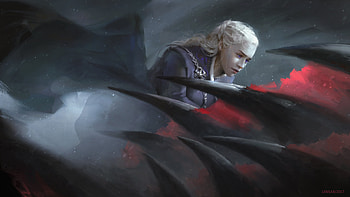 Daenerys Targaryen Game Of Thrones Dragon Artwork, daenerys-targaryen, game-of-thrones, tv-shows, dragon, artwork, artist, digital-art, deviantart HD wallpaper