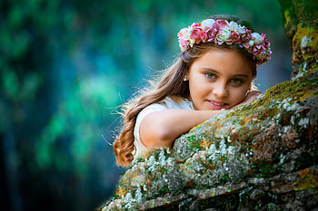 ღ, Flowers, Girl, Smile, Look HD wallpaper