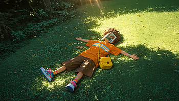 Nature Nap Relaxing Anime Boy, anime-boy, artist, artwork, art, digital-art, ai, grass, deviantart HD wallpaper