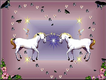 Unicorn Magic, blue, unicorns, white, magic, purple, butterflies, pink, fantasy, pretty, magical, green, yellow, flowers, heart HD wallpaper