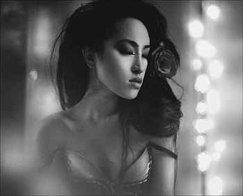 MIDNIGHT, rose, graphy, face, bw, sensual, woman, beauty HD wallpaper