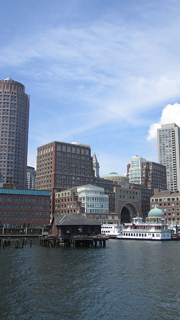 Boston harbor at dusk, background, Boston harbor , Boston sports HD phone wallpaper