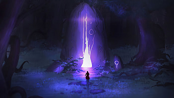Praying to tree, God, fantasy HD wallpaper