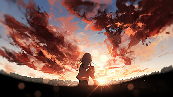 Anime Girl Peaceful Sitting , anime, anime-girl, artist, artwork, digital-art HD wallpaper