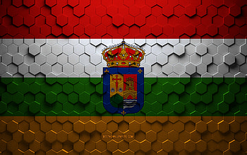 Flag of La Rioja, honeycomb art, La Rioja hexagons flag, La Rioja 3d hexagons art, La Rioja flag HD wallpaper