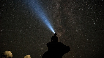 Alone, Night, Rock, Dark, Human, Person, Loneliness, Lonely, Flashlight HD wallpaper