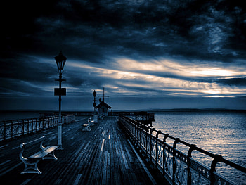 Sea-Vista, pier, sea, dock, ocean HD wallpaper