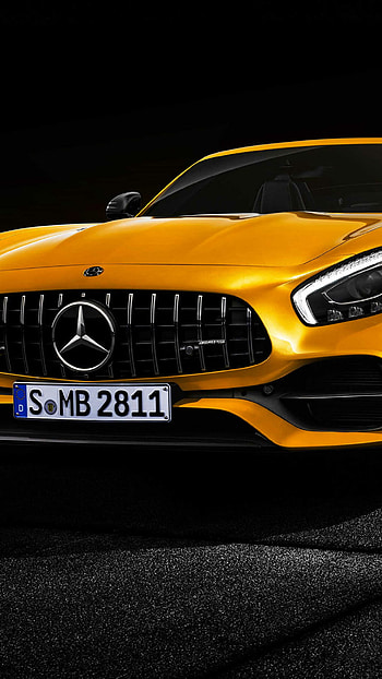 Mercedes-AMG GT S Roadster, Striking yellow beauty, Top-notch performance HD phone wallpaper