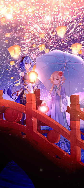 Lumine (Genshin Impact), Ganyu (Genshin Impact), video game, Genshin Impact HD phone wallpaper