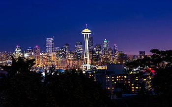 Seattle Skyline, Space Needle, Washington cityscape, World view HD wallpaper