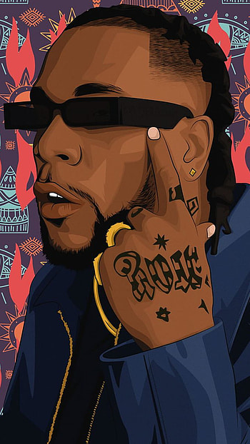 Burna boy, art, sleeve HD phone wallpaper