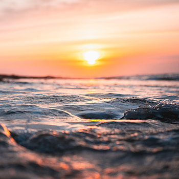 Nature, Water, Sun, Waves, Horizon, Glare HD phone wallpaper