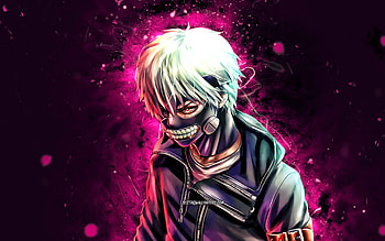 Ken Kaneki, , purple neon lights, Tokyo Ghoul characters, protagonist, Kaneki Ken, Tokyo Ghoul, Ken Kaneki Tokyo Ghoul HD wallpaper
