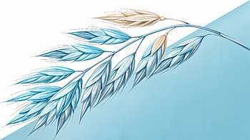 Elegant Oat Design: Ultra, oat, botanical illustration, leaf, blue, nature HD wallpaper