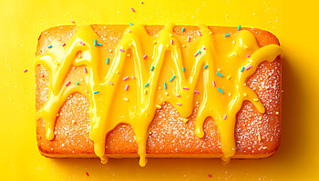 Lemon Drizzle Cake: A Refreshing Ultra, lemon drizzle cake, doughnut, frosting, yellow, sprinkles HD wallpaper