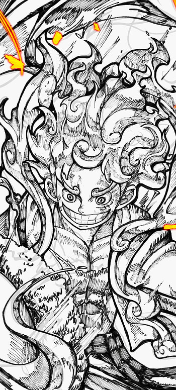 Gear 5 Luffy Blaze: One Piece Anime Bold , Gear 5 (One Piece), Monkey D. Luffy, Anime, One Piece HD phone wallpaper