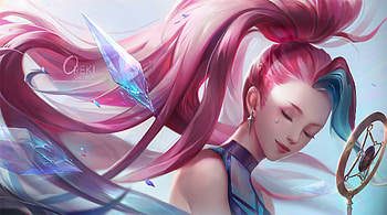 Fantasy girl, oreki genya, oreki genya a, pink, fantasy, face, girl, hair HD wallpaper