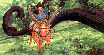 Ashitaka and Yakul, Princess Mononoke HD wallpaper