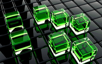 Green and Black Cube Full HD wallpaper