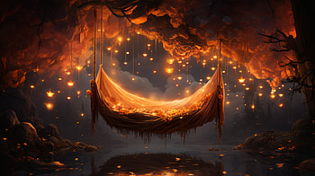 Mystical Hammock Haven AI Art, AI Art, man made, hammock HD wallpaper