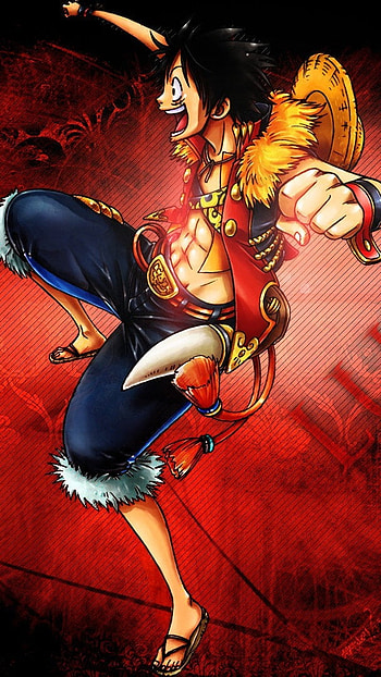 Luffy, Red Background HD phone wallpaper